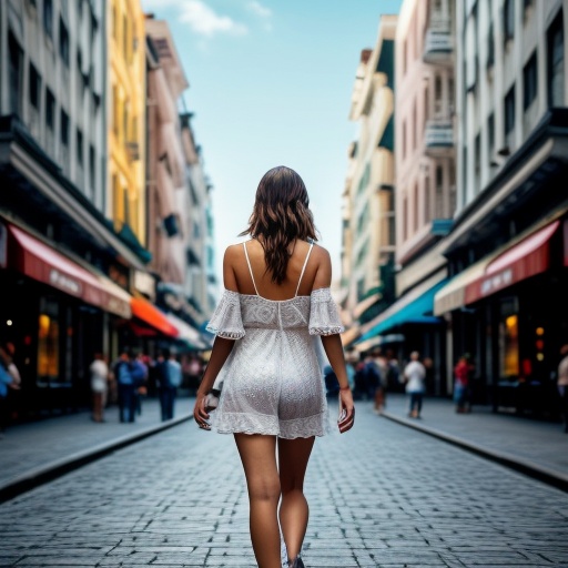 Woman walking on a street